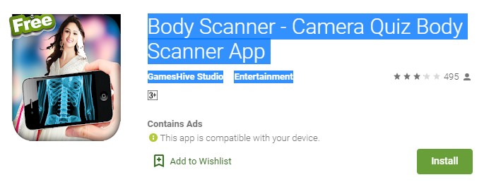 Body Scanner - Camera Quiz Body Scanner App