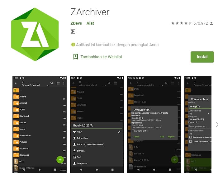 Cara Membuka File Zip di Android